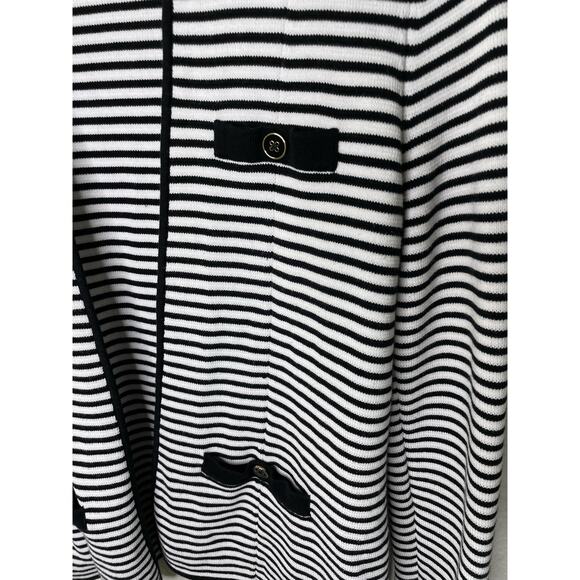 Talbots White and Black Striped Open Cardigan Women's size xsmall - Picture 3 of 5